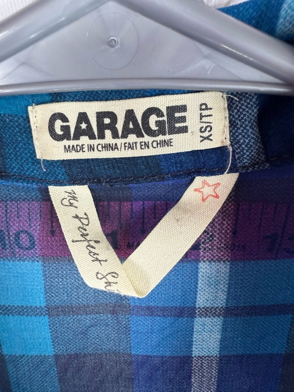 Garage shirt Plaid Button-Down Shirt Blue and Teal mixtures, long sleeve, casual - Picture 9 of 10